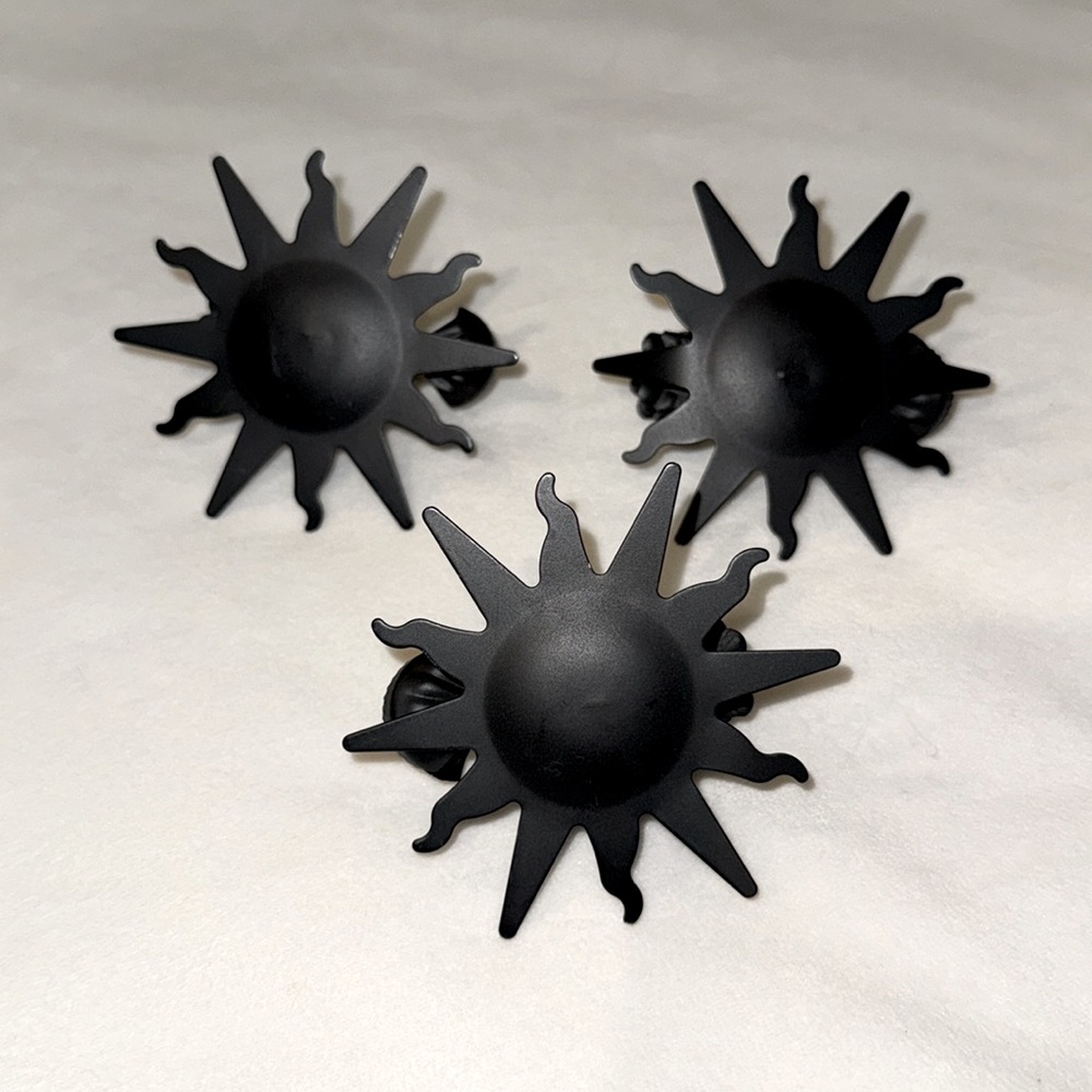 Black Sun Shaped Tiebacks Pack of‎ 3 Metal Modern Curtain Holder Decoration